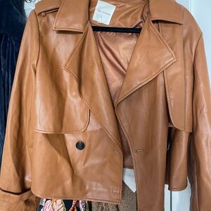 Avec Les Filles Faux Leather Jacket